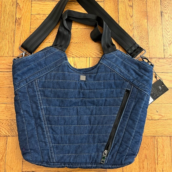 New- Think Royln Puzzle Tote Denim Blue - Picture 2 of 13